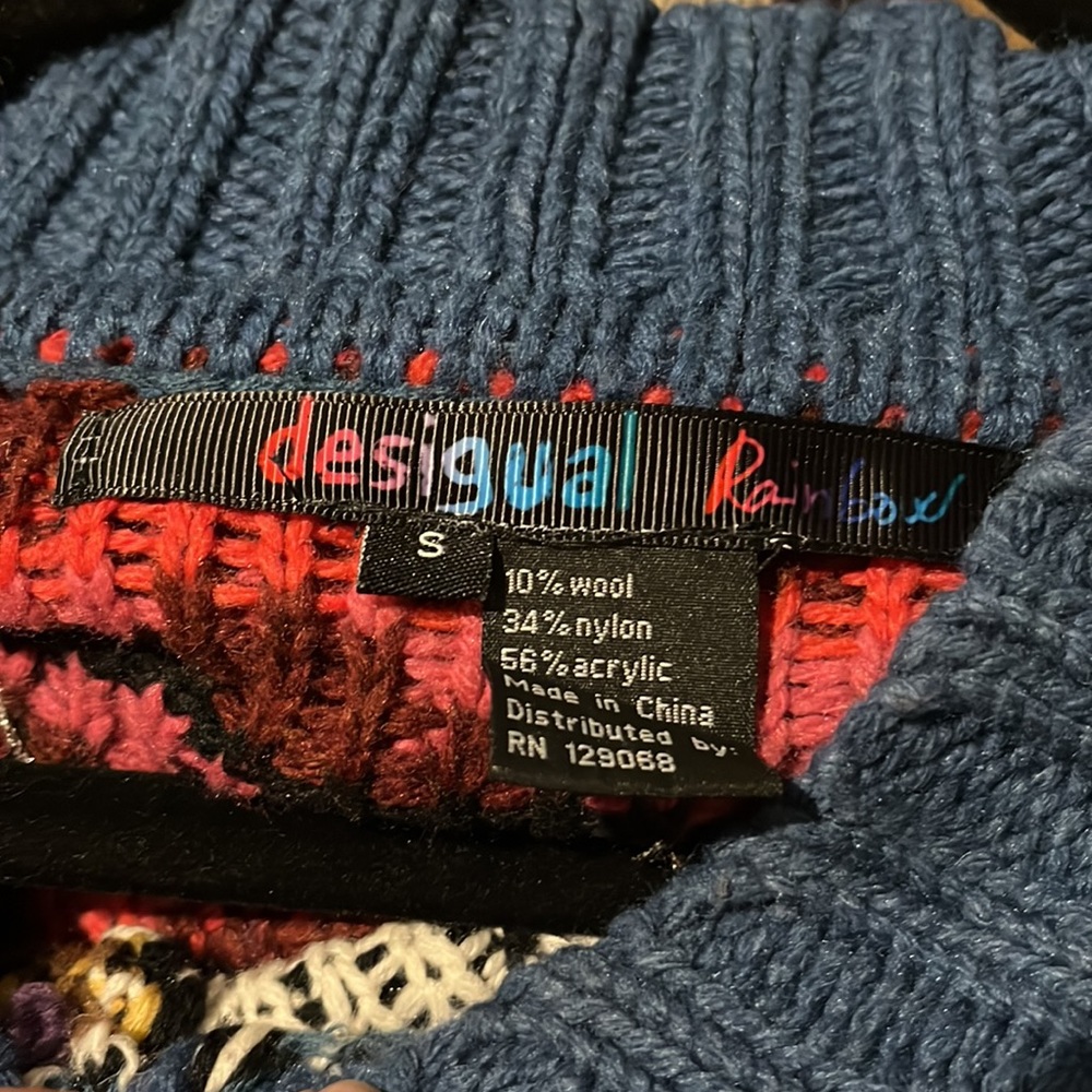 Desigual Multicolor Patchwork Sweater, Size S. - image 3